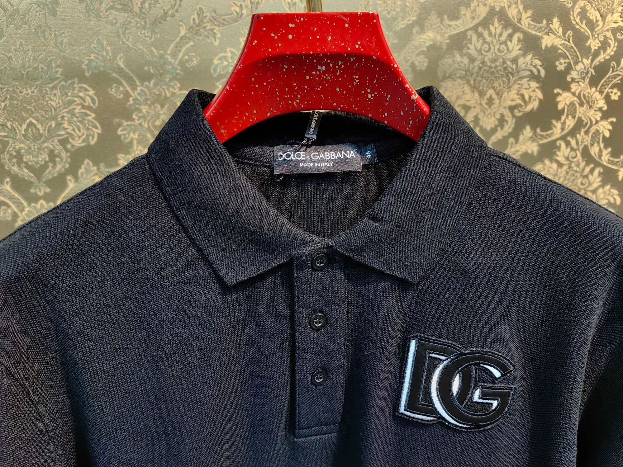𝘿𝙊𝙇𝘾𝙀 & 𝙂𝘼𝘽𝘽𝘼𝙉𝘼 2024/ss New Arrivalpolo DG 100% Breathable Black Sizes 46 48 50 52
